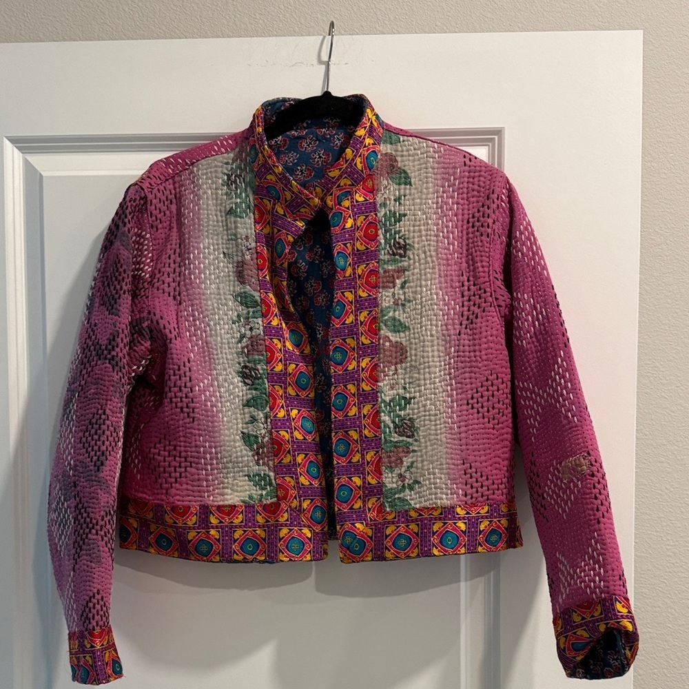 KANTHA reversible Colorful Women's Jacket one sz